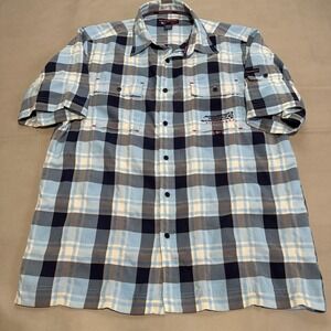 VTG Y2K Southpole Men XL Blue Plaid Y2K Hip Hop Skate Emo Streetwear-6084